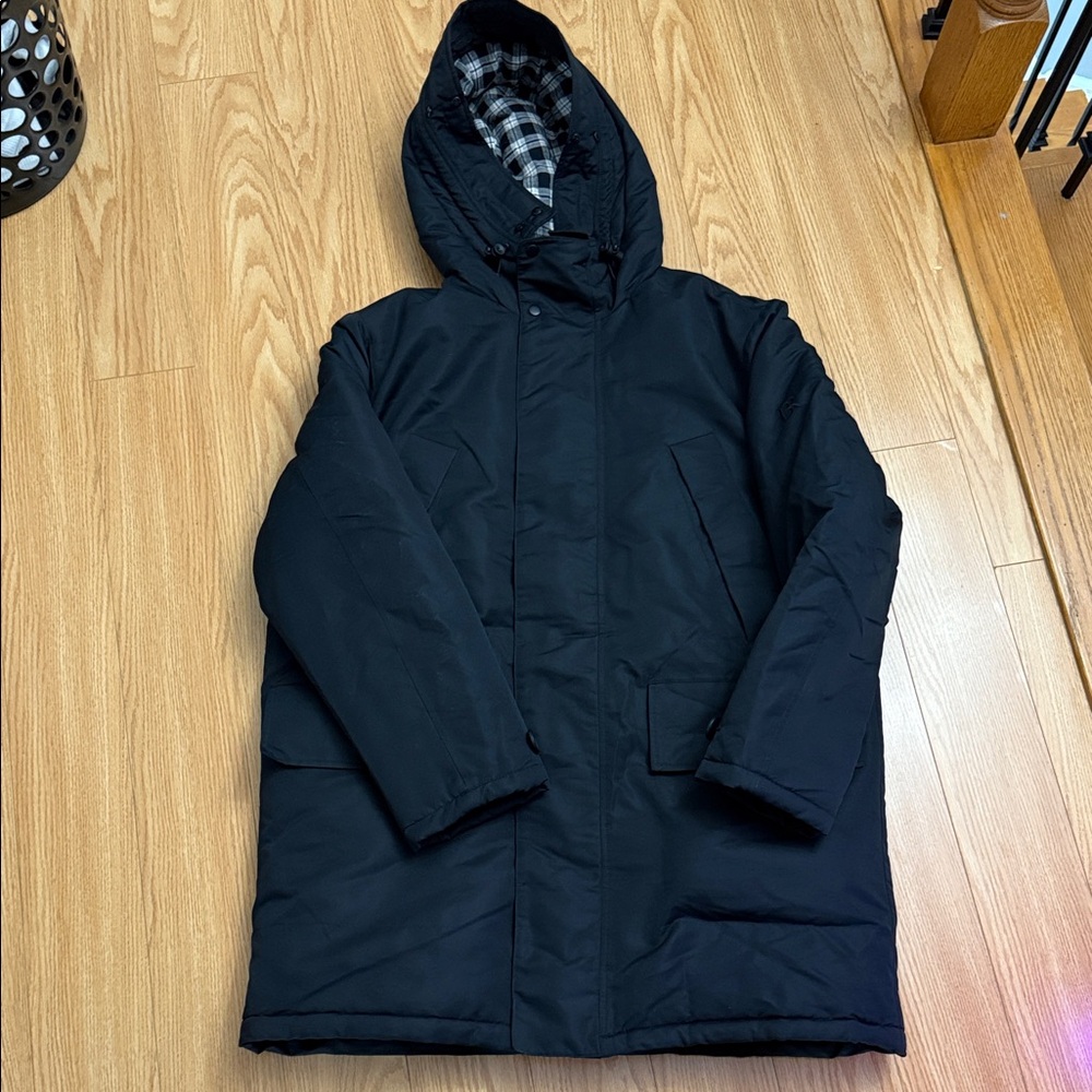 Banana Republic Black Hooded Puffer Jacket